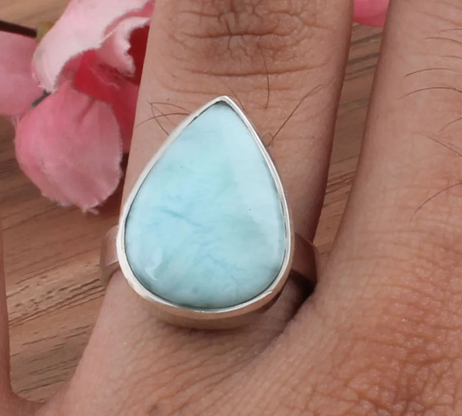 Bague à pierre bleue SJSM-975