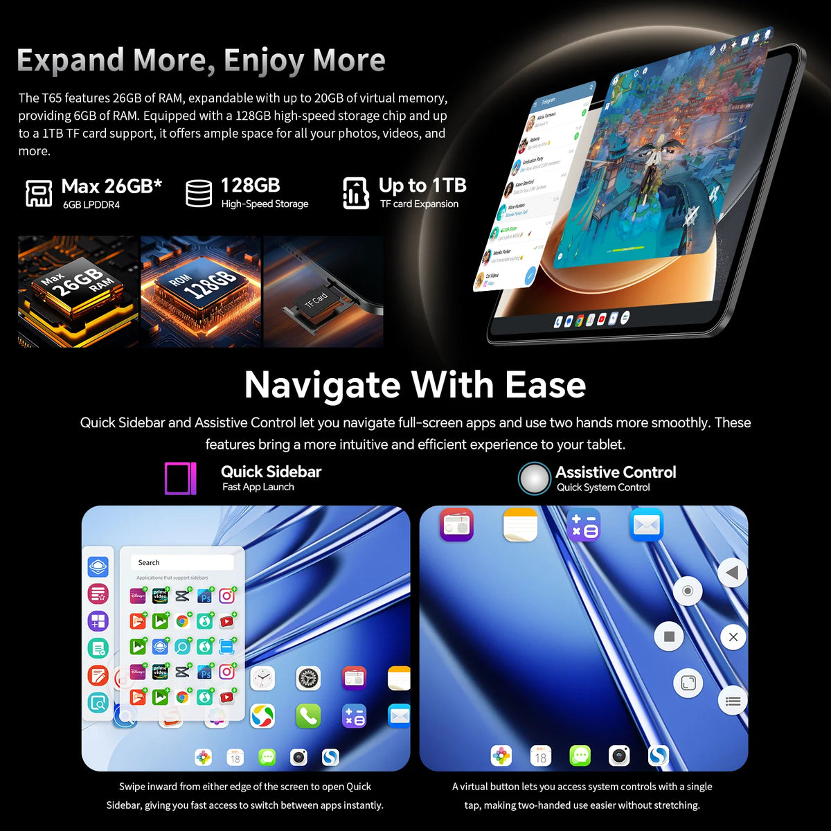 Tablette Teclast T65 13,4 pouces – 128 Go