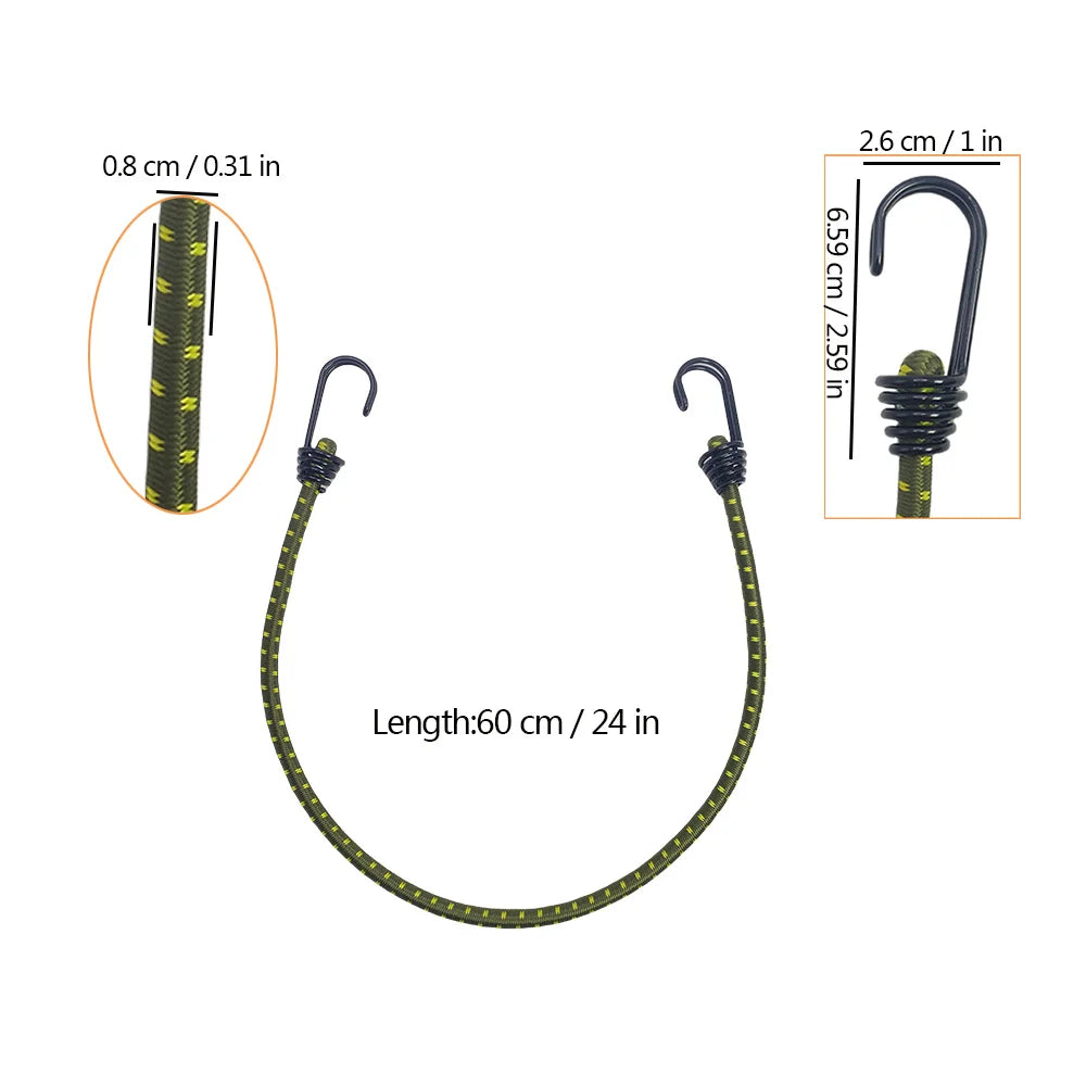 Lot de 4 tendeurs élastiques à crochets – 61 cm