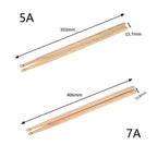 Baguettes de batterie en érable Miwayer 5A ou 7A