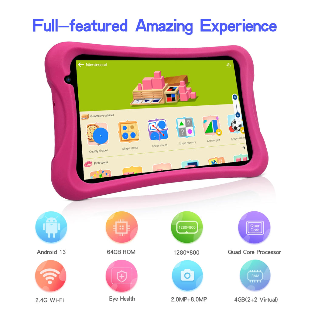 Tablette enfant PRITOM L8 8 pouces – 64 Go