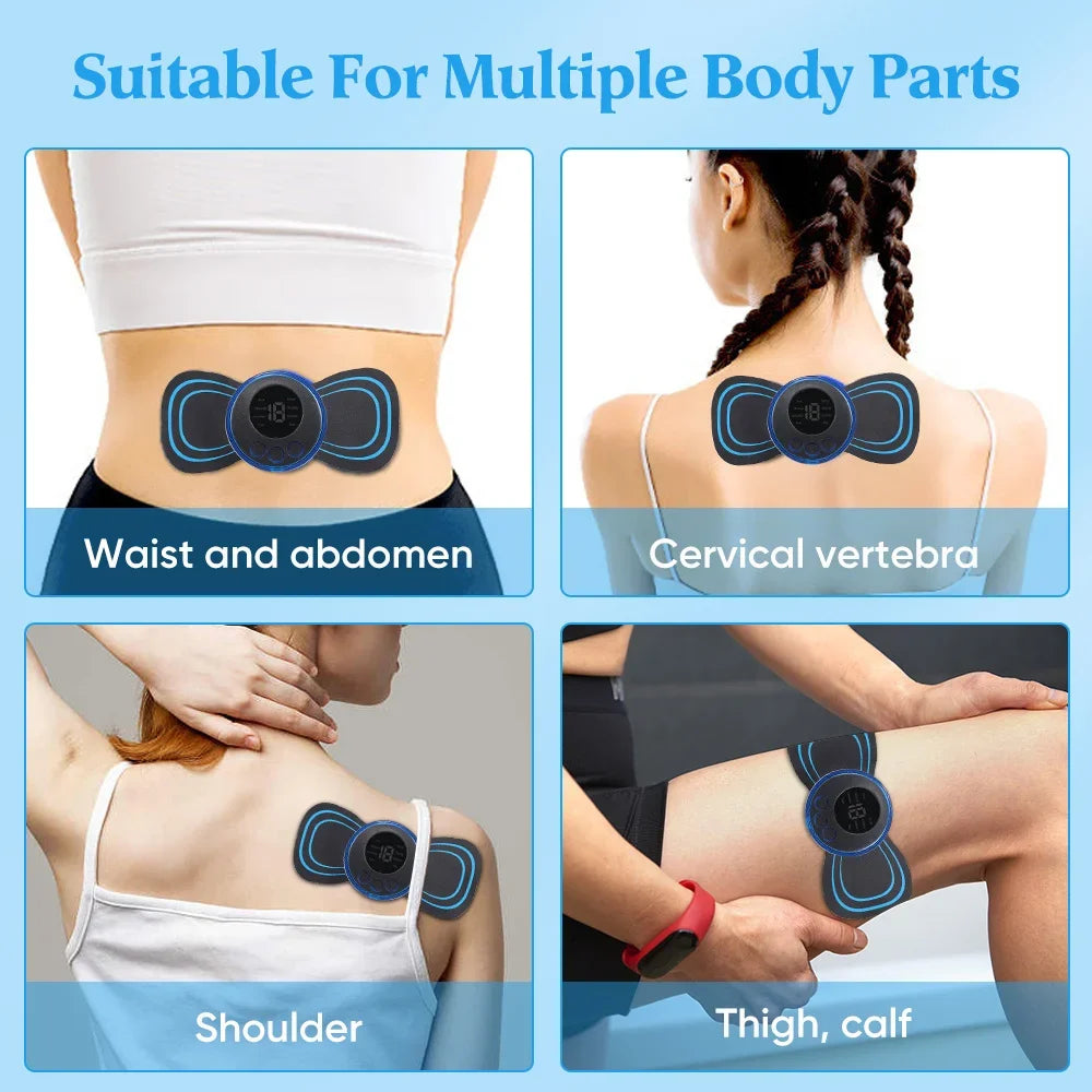 Mini appareil de massage EMS avec patchs – Compact et rechargeable